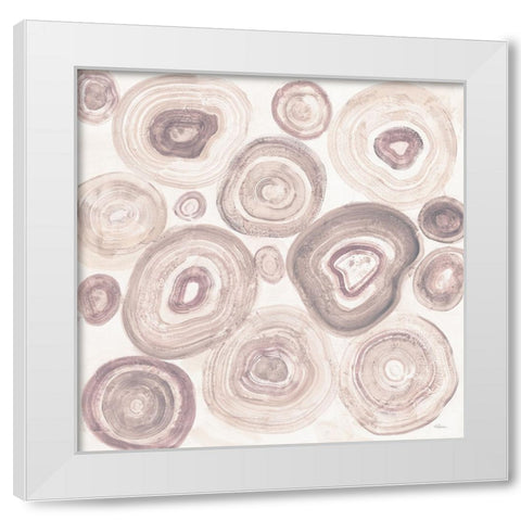 Rings of Power Blush White Modern Wood Framed Art Print by Hristova, Albena