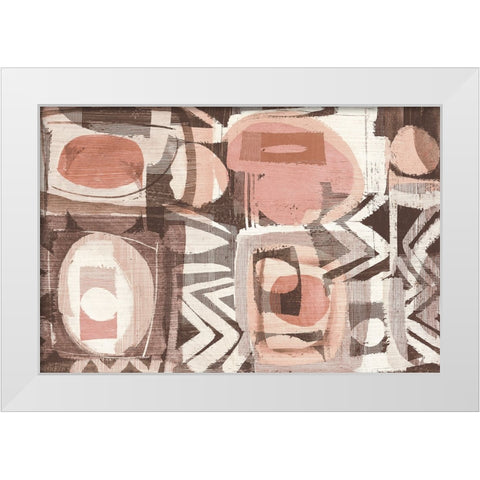 Graphic Abstract III Blush White Modern Wood Framed Art Print by Wild Apple Portfolio