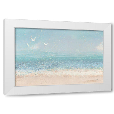 Splatter Beach I Neutral White Modern Wood Framed Art Print by Wiens, James