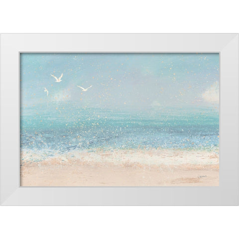 Splatter Beach I Neutral White Modern Wood Framed Art Print by Wiens, James