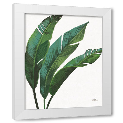 Emerald Banana Leaves I White Modern Wood Framed Art Print by Penner, Janelle