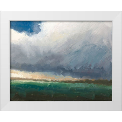 September Landscape White Modern Wood Framed Art Print by Wellington Studio
