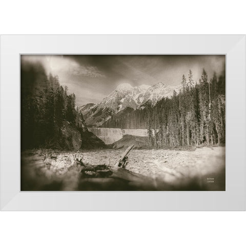 Hike to the Falls White Modern Wood Framed Art Print by Larson, Nathan