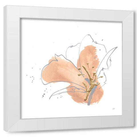 Floral Terracotta I White Modern Wood Framed Art Print by Paschke, Chris
