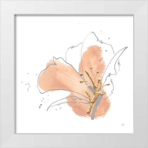 Floral Terracotta I White Modern Wood Framed Art Print by Paschke, Chris