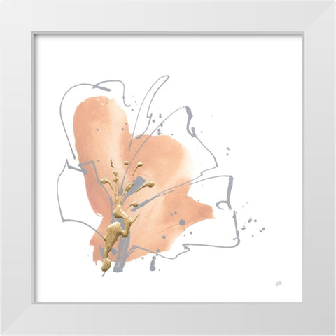 Floral Terracotta II White Modern Wood Framed Art Print by Paschke, Chris