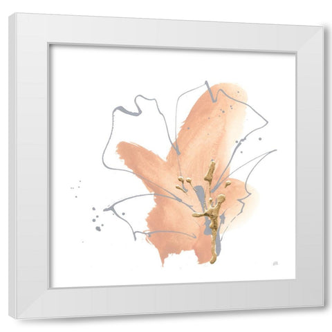 Floral Terracotta III White Modern Wood Framed Art Print by Paschke, Chris