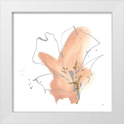 Floral Terracotta III White Modern Wood Framed Art Print by Paschke, Chris