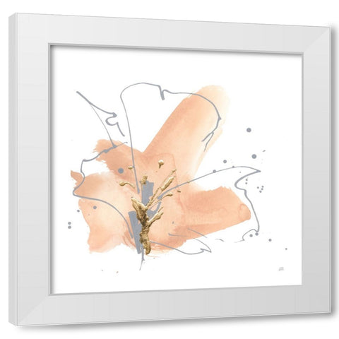 Floral Terracotta IV White Modern Wood Framed Art Print by Paschke, Chris