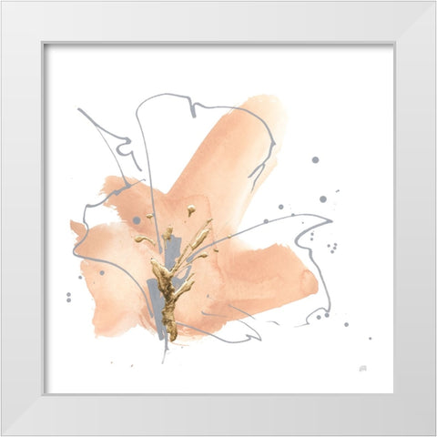 Floral Terracotta IV White Modern Wood Framed Art Print by Paschke, Chris