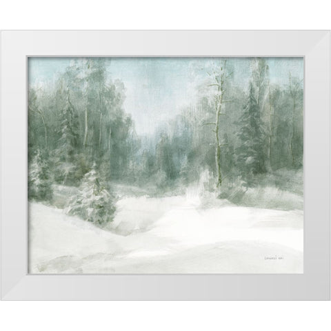 Peaceful Holiday White Modern Wood Framed Art Print by Nai, Danhui