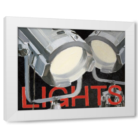 Lights Camera Action I White Modern Wood Framed Art Print by Fabiano, Marco