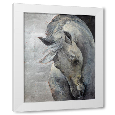 Shy Grey No Tear White Modern Wood Framed Art Print by Hristova, Albena