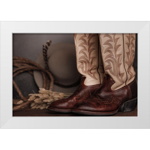 Cowboy Boots XI White Modern Wood Framed Art Print by Larson, Nathan