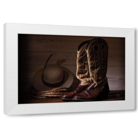 Cowboy Boots X Warm White Modern Wood Framed Art Print by Larson, Nathan