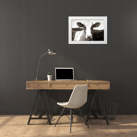 At the Barn White Modern Wood Framed Art Print by Larson, Nathan