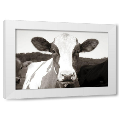 At the Barn White Modern Wood Framed Art Print by Larson, Nathan