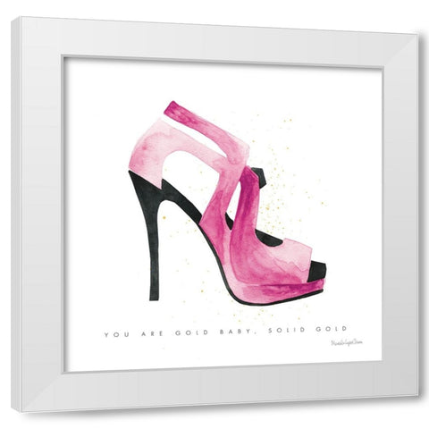 Glitz and Glam VII Pink White Modern Wood Framed Art Print by Charro, Mercedes Lopez