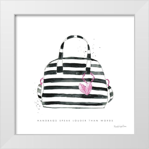 Glitz and Glam IX Pink White Modern Wood Framed Art Print by Charro, Mercedes Lopez