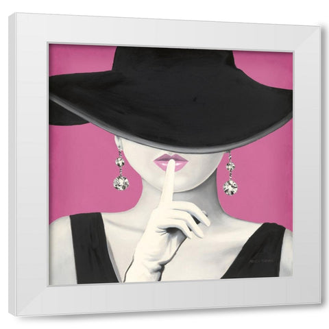 Haute Chapeau I PInk White Modern Wood Framed Art Print by Fabiano, Marco