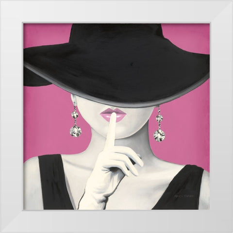 Haute Chapeau I PInk White Modern Wood Framed Art Print by Fabiano, Marco