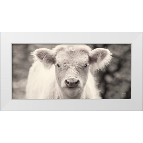 White Calf Panel White Modern Wood Framed Art Print by Larson, Nathan