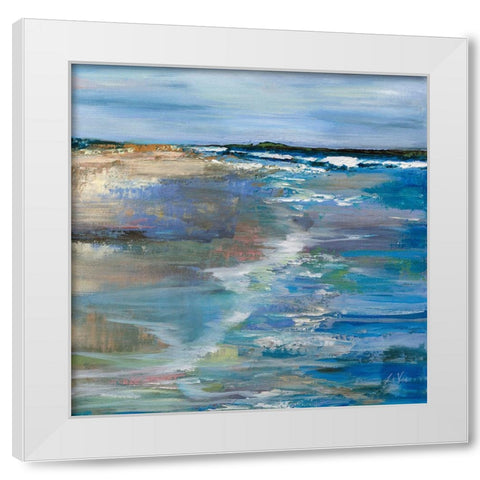 Beach Walk White Modern Wood Framed Art Print by Vertentes, Jeanette