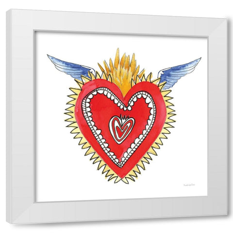 Sacred Heart I White Modern Wood Framed Art Print by Charro, Mercedes Lopez