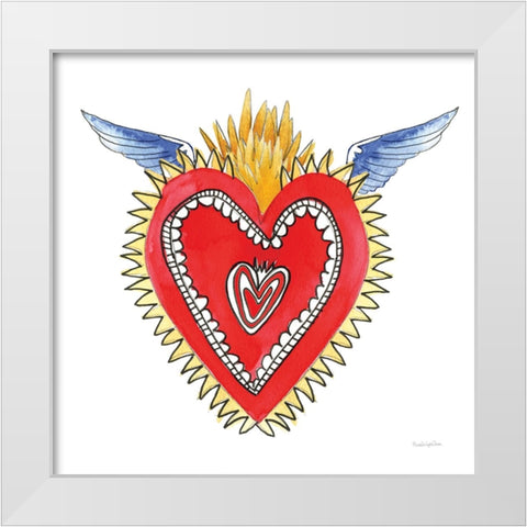 Sacred Heart I White Modern Wood Framed Art Print by Charro, Mercedes Lopez