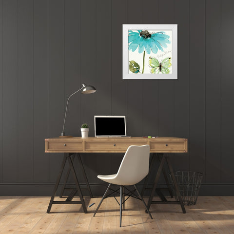 Morning Dew I White Modern Wood Framed Art Print by Pela Studio