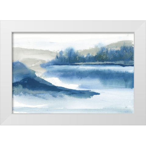 Blue Fog I White Modern Wood Framed Art Print by Paschke, Chris