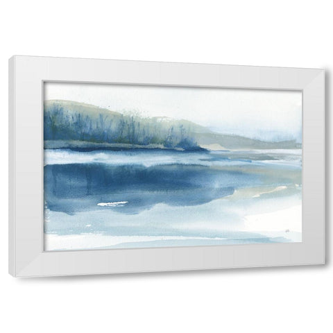 Blue Fog II White Modern Wood Framed Art Print by Paschke, Chris