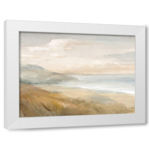 Misty on the Headlands White Modern Wood Framed Art Print by Nai, Danhui