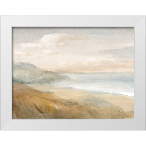 Misty on the Headlands White Modern Wood Framed Art Print by Nai, Danhui