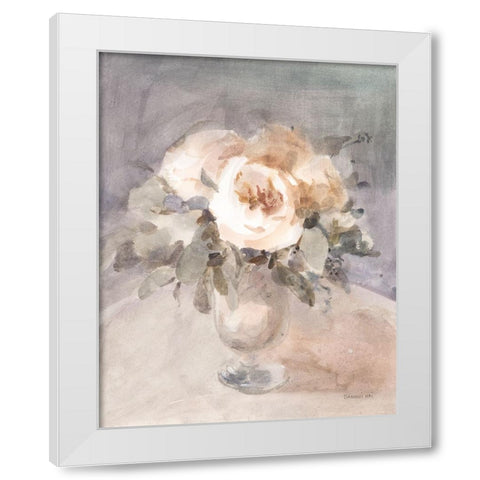 Summer Mood Flowers White Modern Wood Framed Art Print by Nai, Danhui