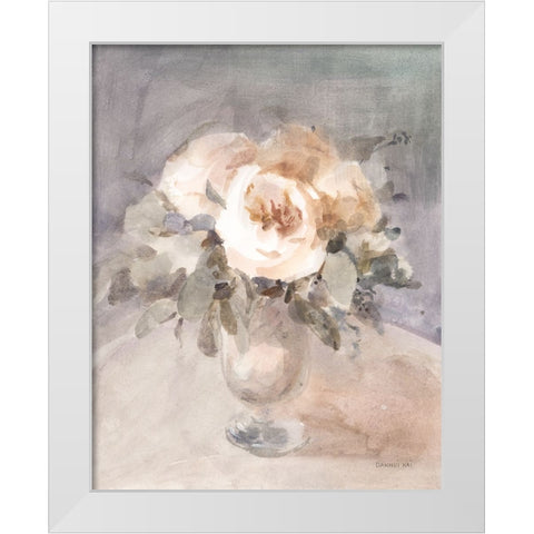 Summer Mood Flowers White Modern Wood Framed Art Print by Nai, Danhui