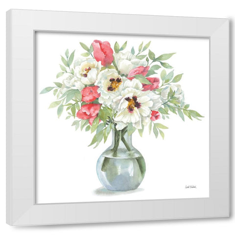 Showy Blooms White Modern Wood Framed Art Print by Trimbach, Leslie