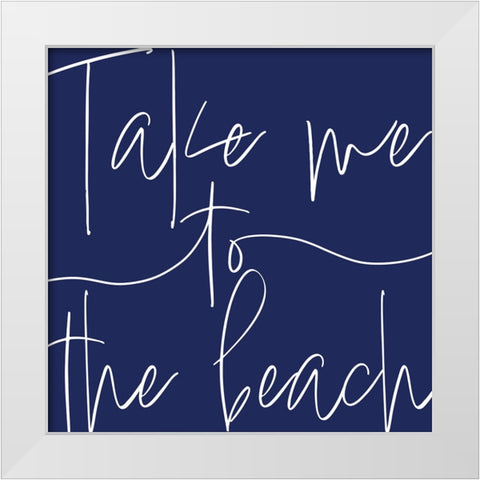 By the Beach III White Modern Wood Framed Art Print by Adams, Sarah