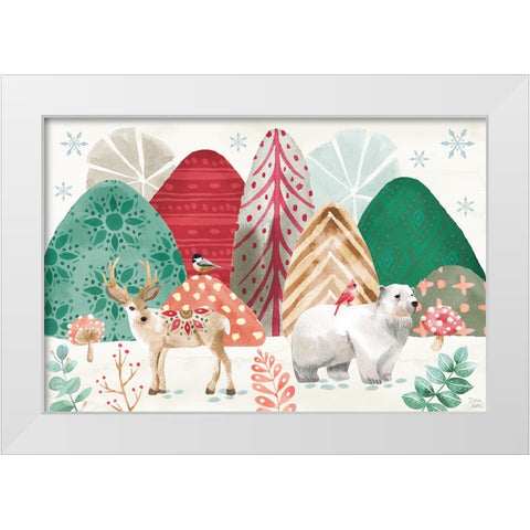 Snowy Critters I White Modern Wood Framed Art Print by June, Dina