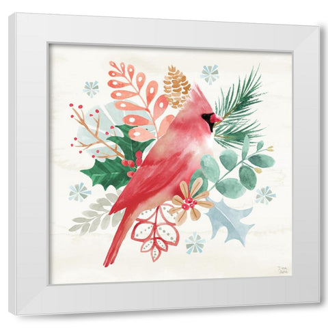 Snowy Critters II White Modern Wood Framed Art Print by June, Dina