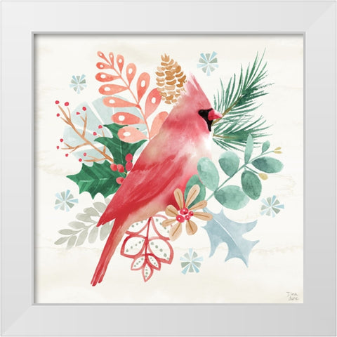 Snowy Critters II White Modern Wood Framed Art Print by June, Dina