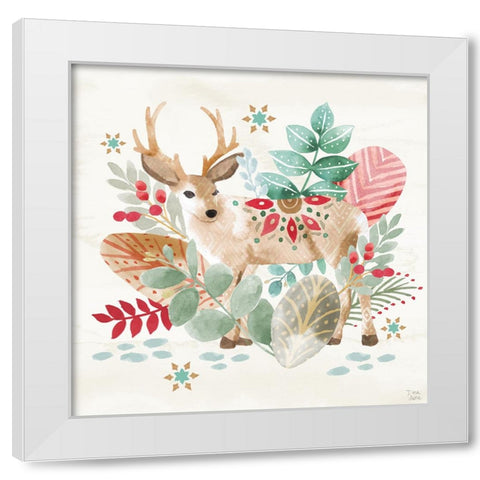 Snowy Critters III White Modern Wood Framed Art Print by June, Dina