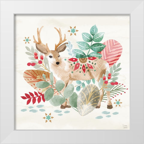 Snowy Critters III White Modern Wood Framed Art Print by June, Dina