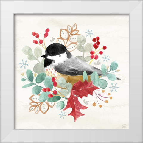 Snowy Critters V White Modern Wood Framed Art Print by June, Dina