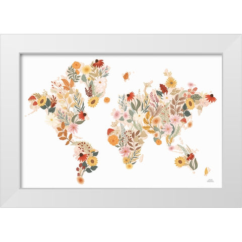 Autumn Meadow World White Modern Wood Framed Art Print by Marshall, Laura