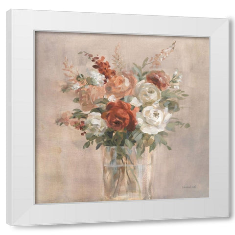 Russet Bouquet White Modern Wood Framed Art Print by Nai, Danhui