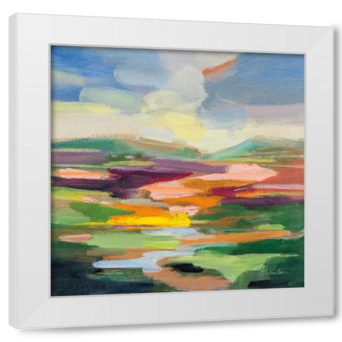 Spring Hues I White Modern Wood Framed Art Print by Vassileva, Silvia