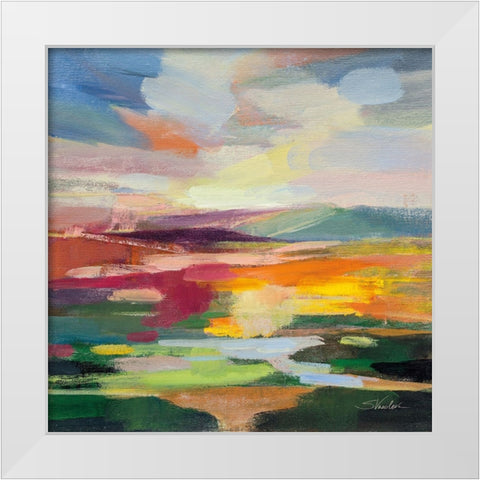 Spring Hues II White Modern Wood Framed Art Print by Vassileva, Silvia