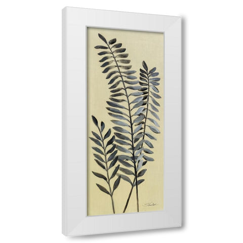 Tall Fern II White Modern Wood Framed Art Print by Vassileva, Silvia