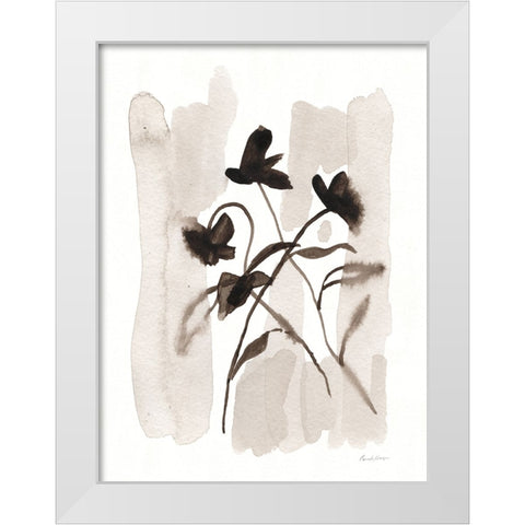 Flower Impression I White Modern Wood Framed Art Print by Munger, Pamela